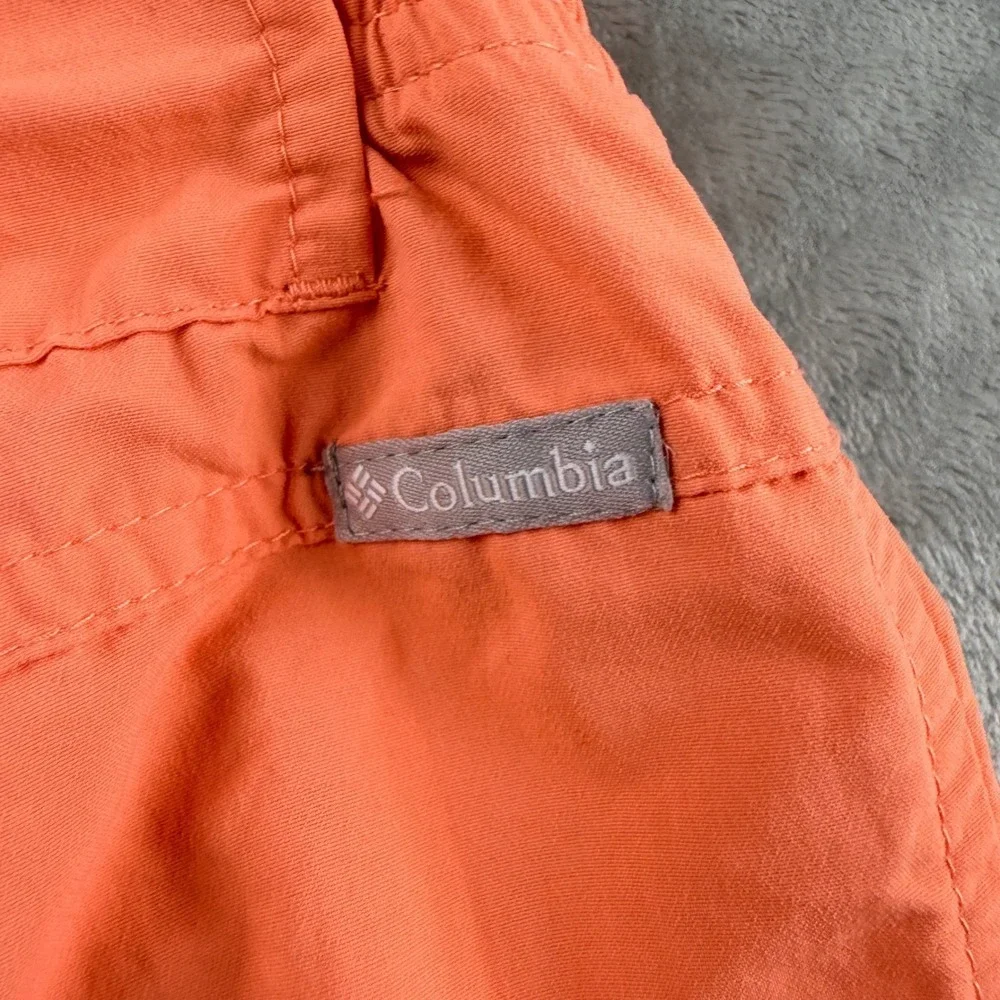Columbia Women's Orange Hiking Cargo Shorts Size Large AL4572 Elastic Waist 6